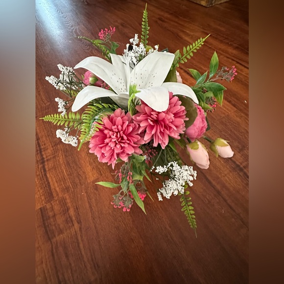 floral arrangement - lily, peonies, tulips, fern, freesia, handmade - Picture 9 of 13